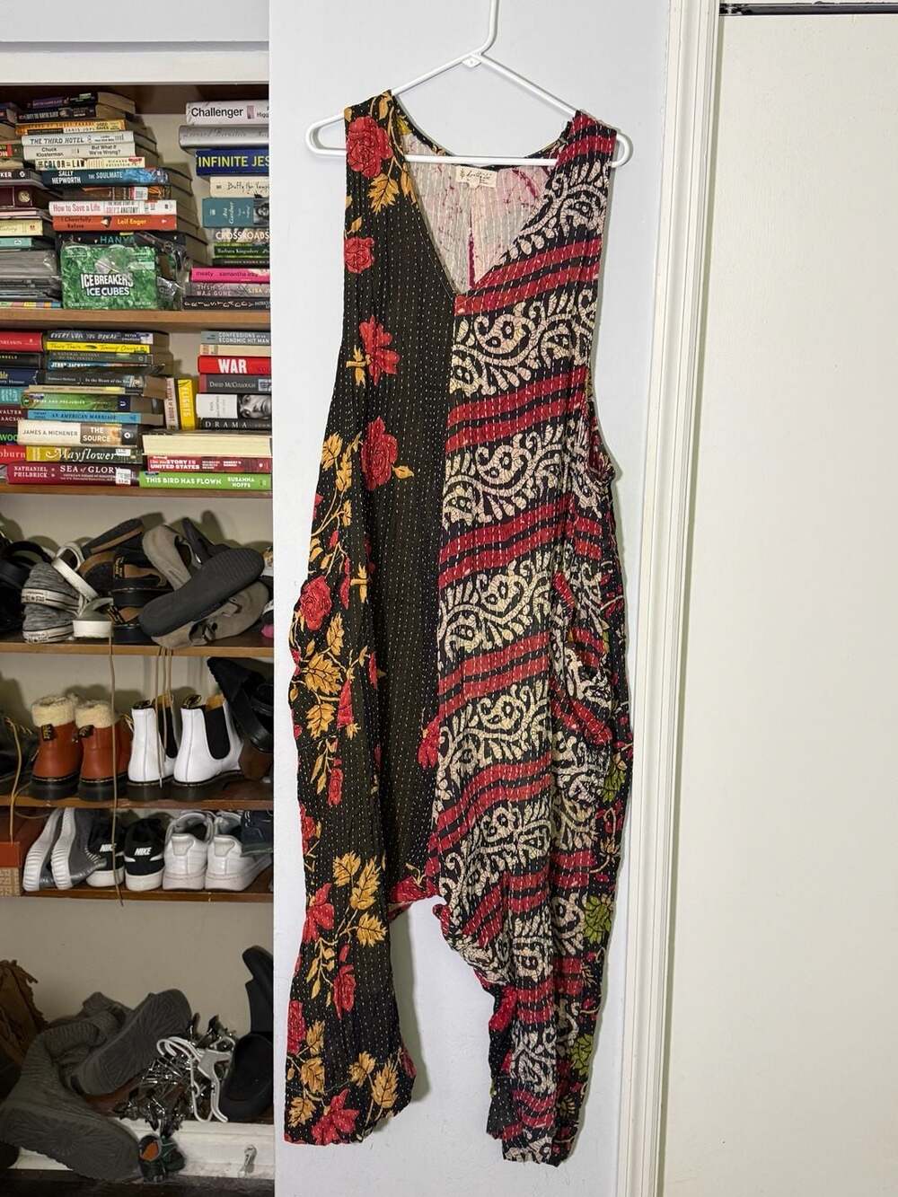 Kantha Bae Erin Patchwork Kantha Stitch V-Neck Jumpsuit